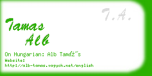 tamas alb business card